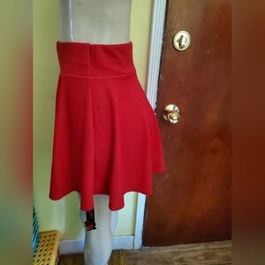 Vibrant Red Skater Skirt